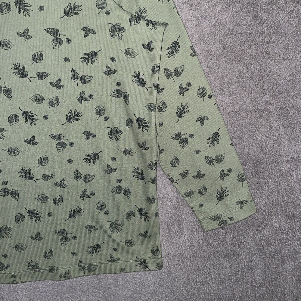 Essentials by Maggie Plus Size 18/20W Green Leaf Henley Ribbed Knit Top NWT - Picture 4 of 9
